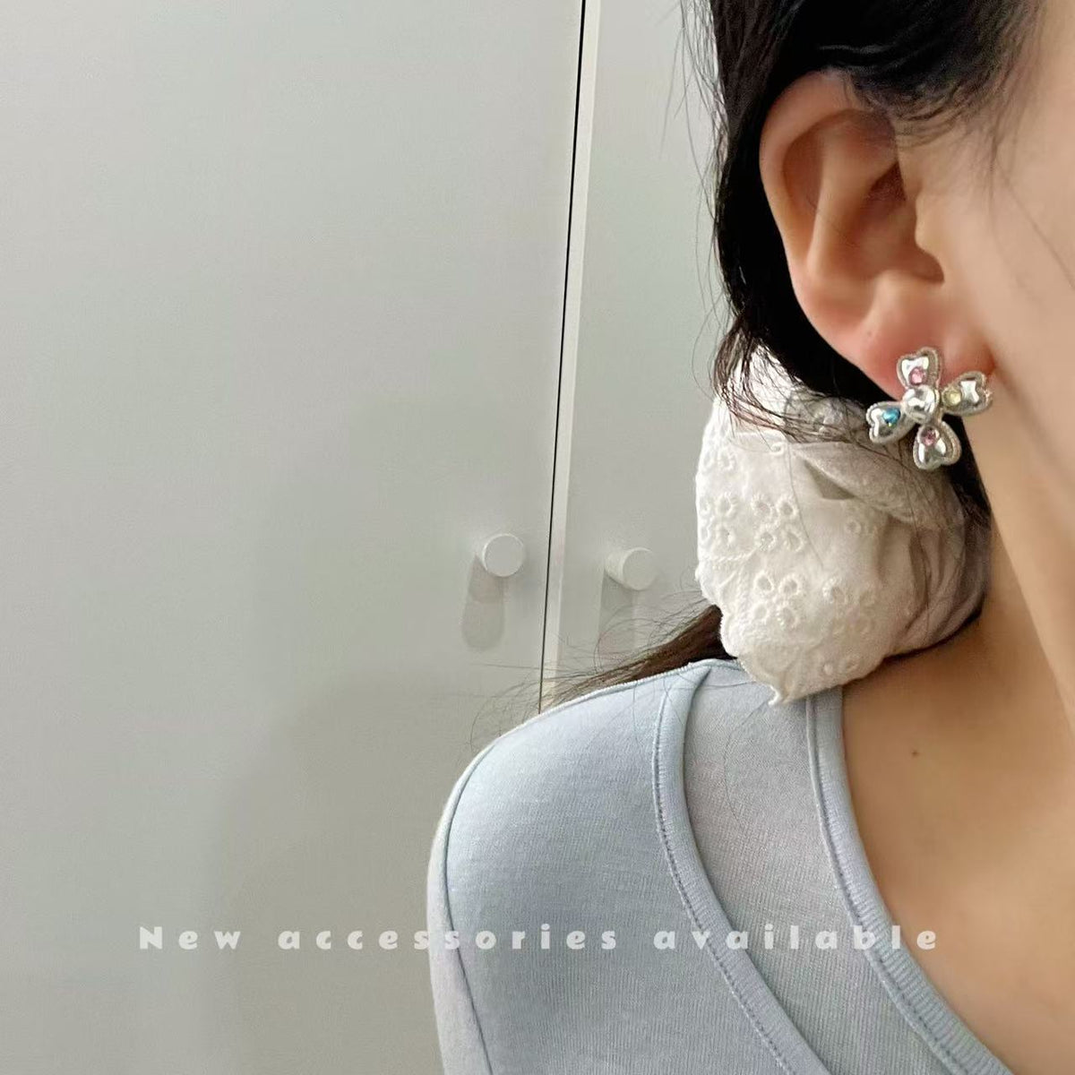 Korean Style Sweet Cool Colorful Crystals Cross Pendants