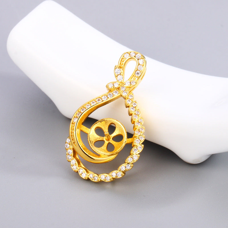 Women's Pearl Fashion Micro Inlay Empty Holder Pendant