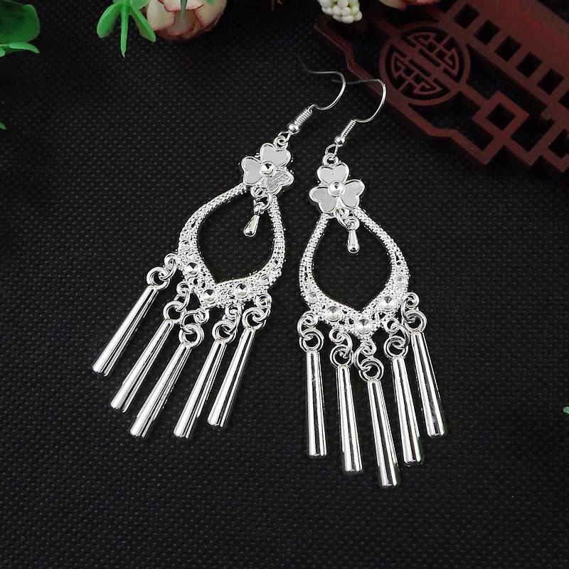 Women's Tibetan Sier Miao Eardrops Classical Ethnic Style Earrings