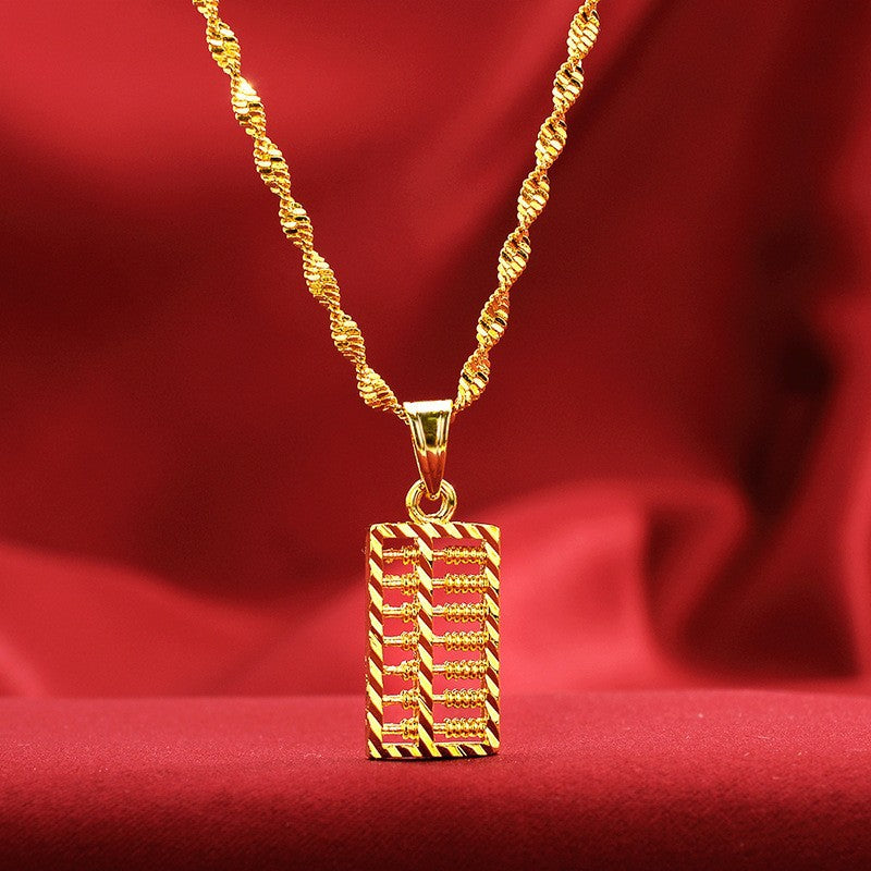 Women's Style Gold Shop Alluvial Love Abacus Lucky Bag Necklaces