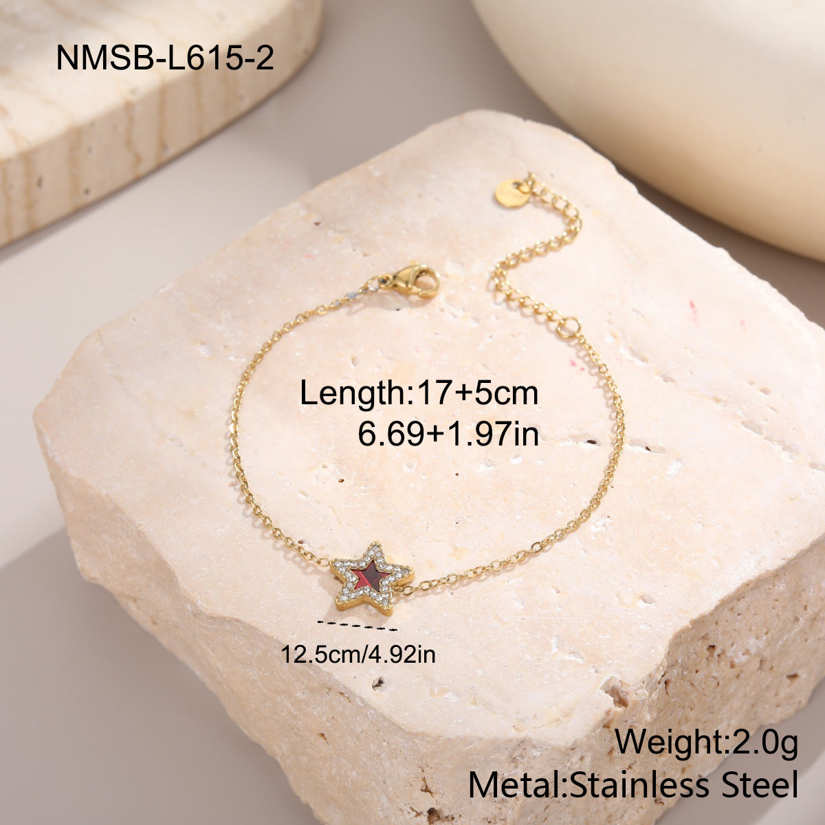 Women's Pentagram Zircon Design Simple Graceful Bracelets