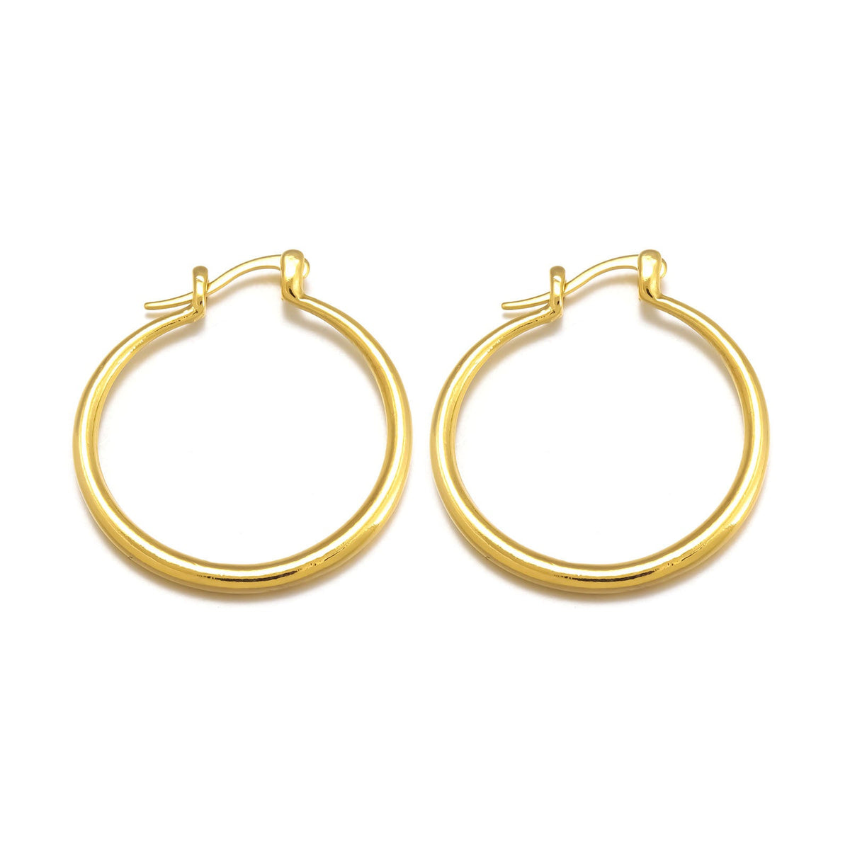 Fashion Simple Gold Large Round Exquisite Earrings