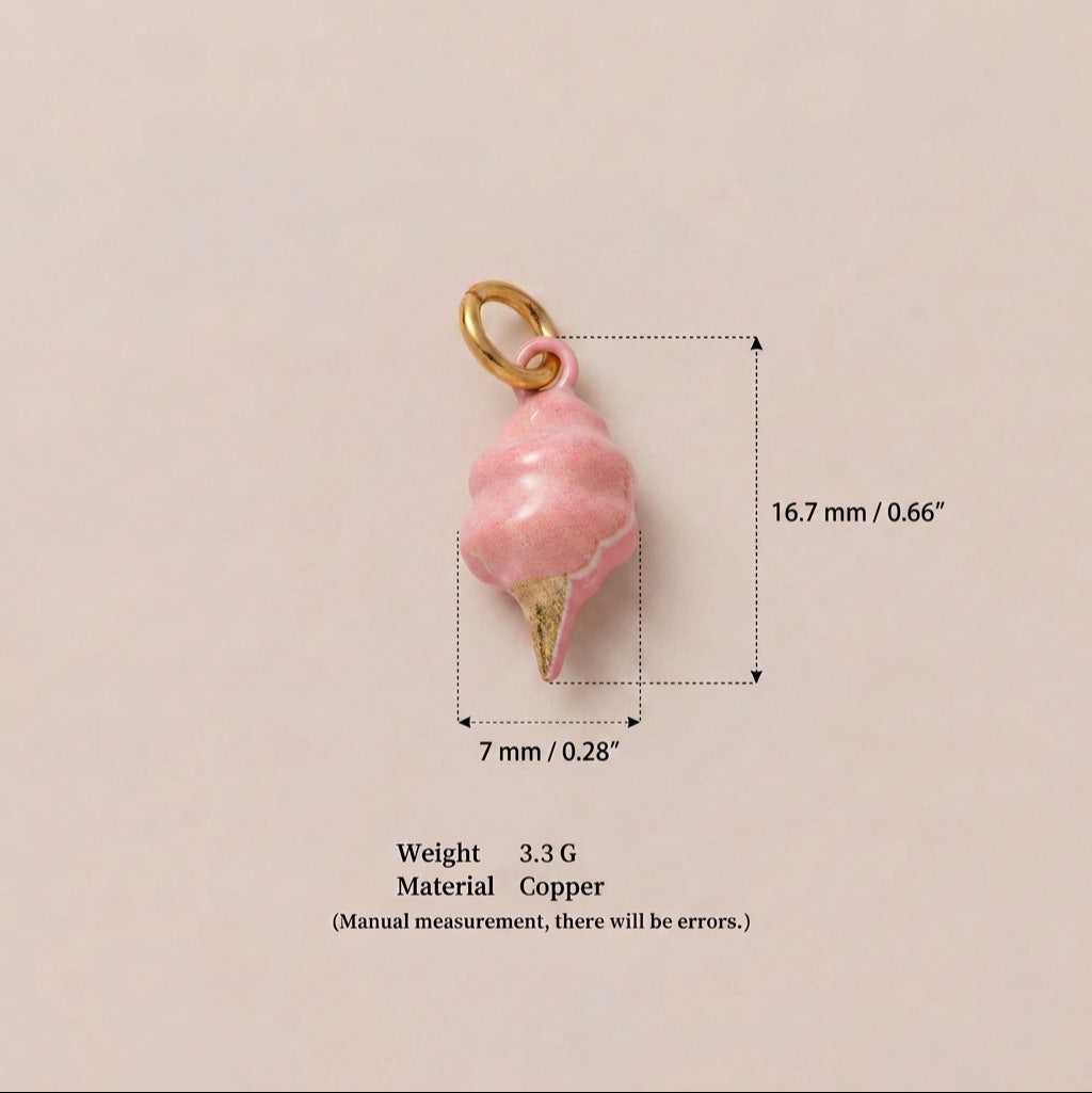 Amusement Park Series Facilities Dripping Oil Painted Gold Pendant
