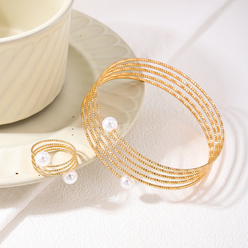 Women's Metal Design Geometric Opening Simple Retro Jewelry Set