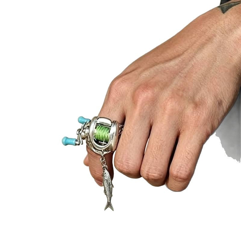 Men's Fishing Reel Personality Trendy Fashion Sense Necklace