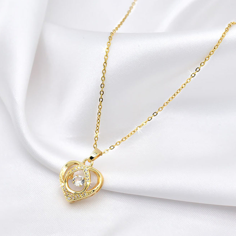 Heart-shaped For Light Luxury Fashion Trendy Titanium Steel No Fading Necklace