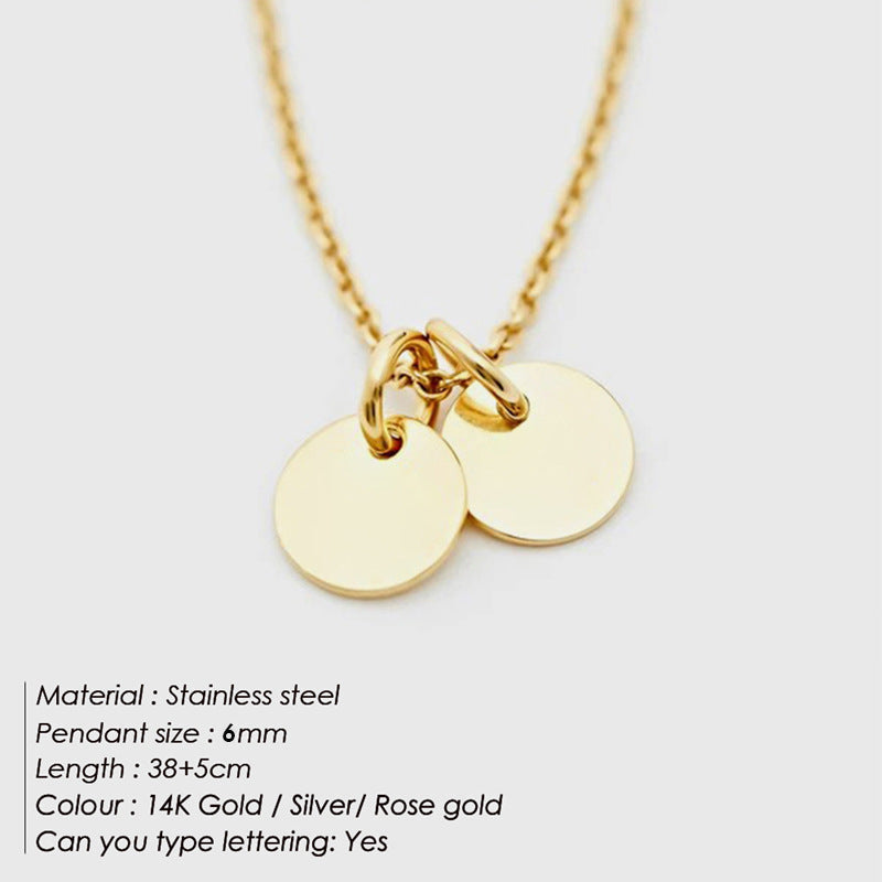 Innovative Attractive Personalized Stainless Steel Round Necklace