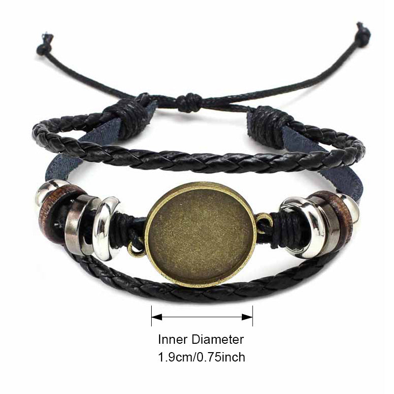Women's & Men's Button Leather Couple Personalized Bracelet
