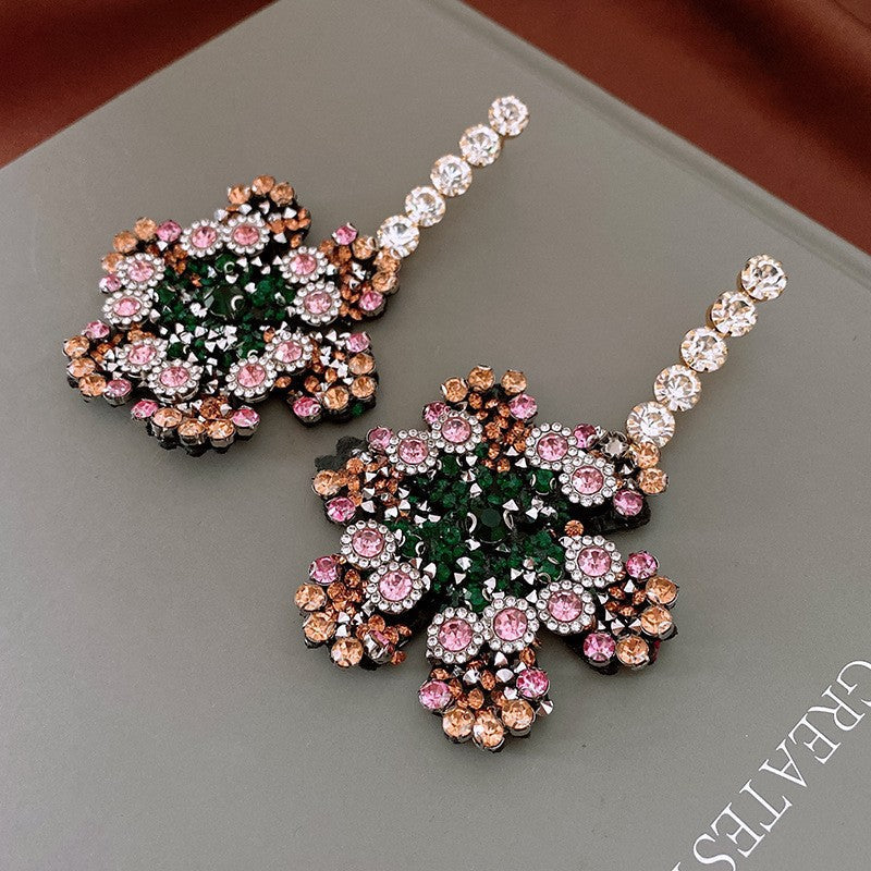 Sier Pearl Flower Temperamental Niche High-grade Earrings