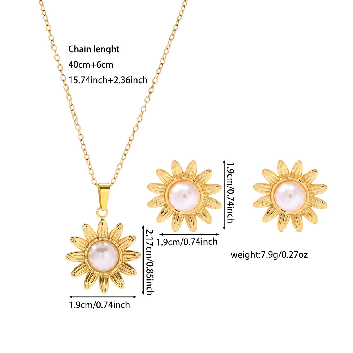 Women's French Stainless Steel Suite Light Luxury High-grade Jewelry Set