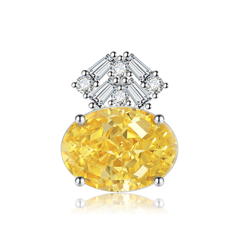Big Diamond High Carbon Ice Flower Pendant