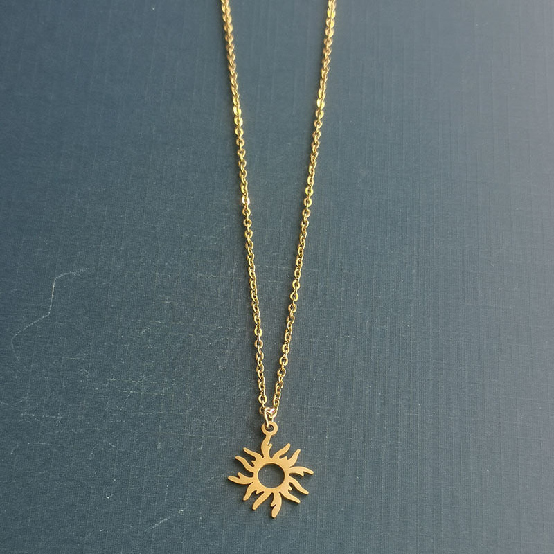Slouchy Titanium Steel Sunflower Stainless Multicolor Pendant