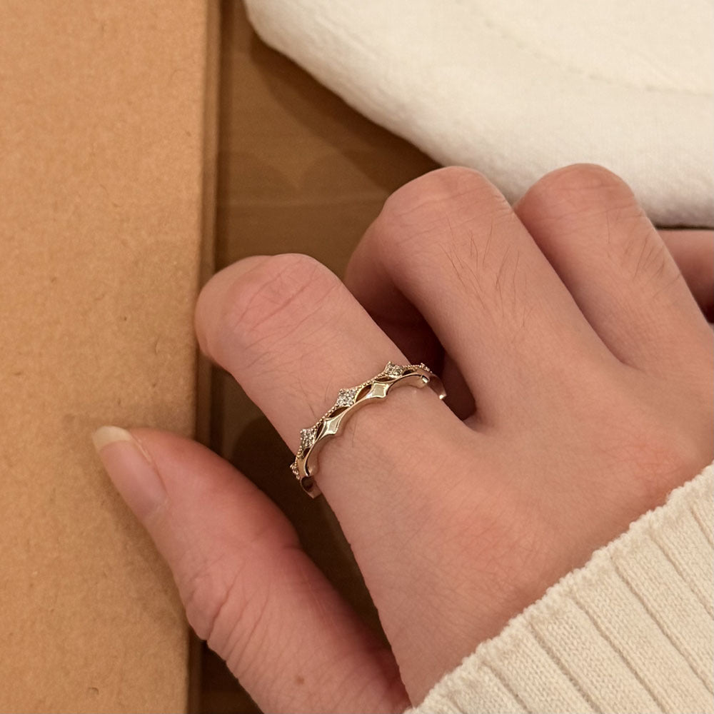 Special Interest Light Luxury Hollow Zircon Index Finger Female French Rings