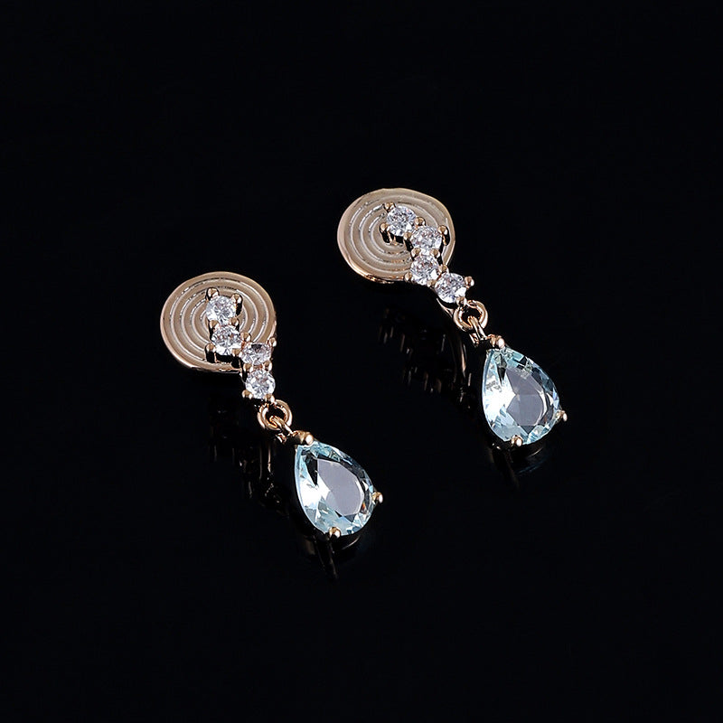 Blue Water Drop Zircon One-piece Mosquito Rings