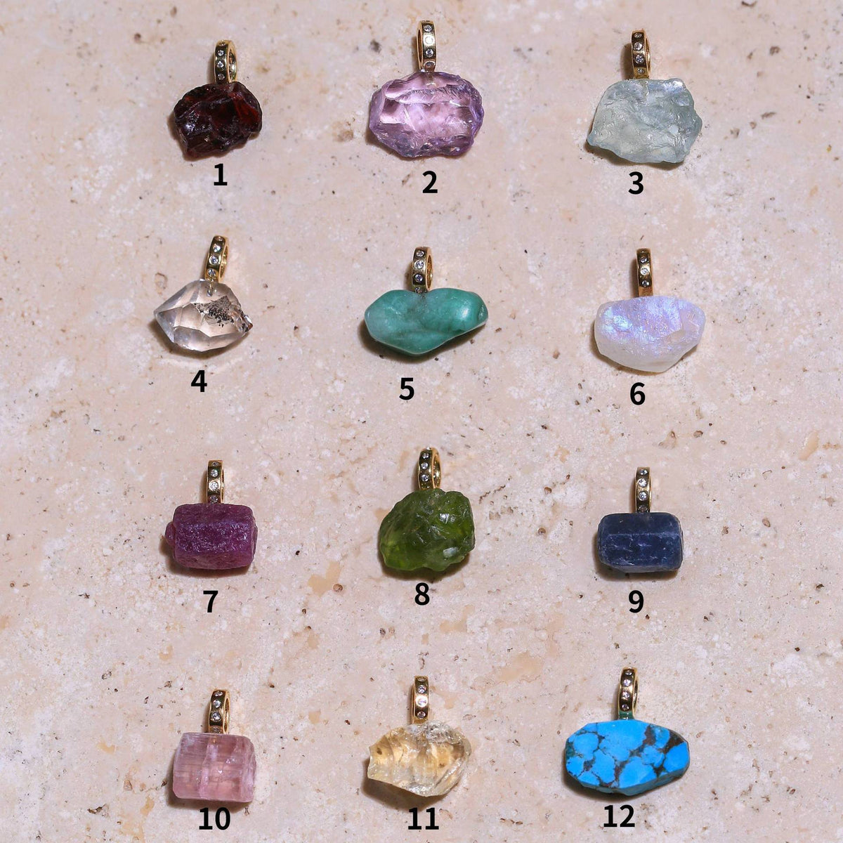 Fashion Natural Stone Geometric Irregular Turquoise Copper Pendant