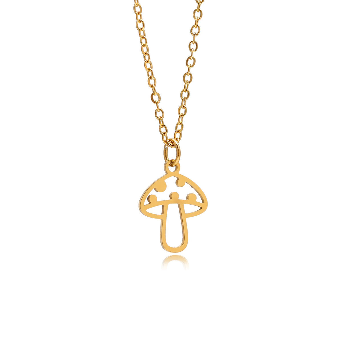 Women's Steel Simple Butterfly Clover Lucky Lotus Mushroom Clavicle Chain Color Necklace