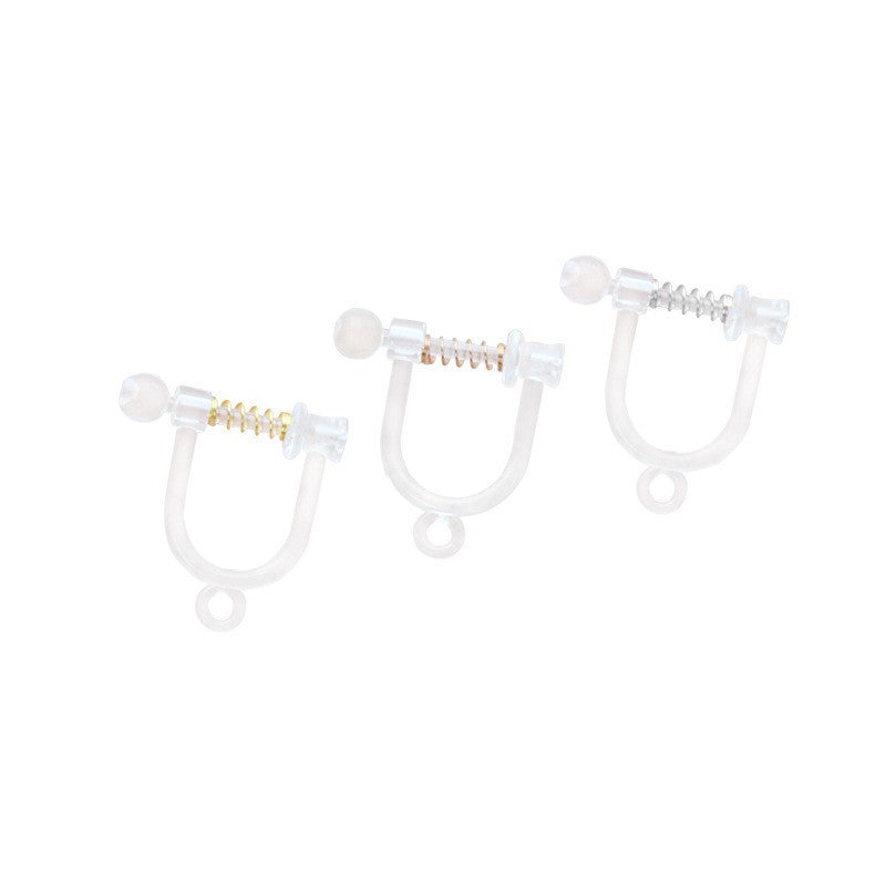 Handmade Change Transparent Resin Pearls U-shaped Ear Clip