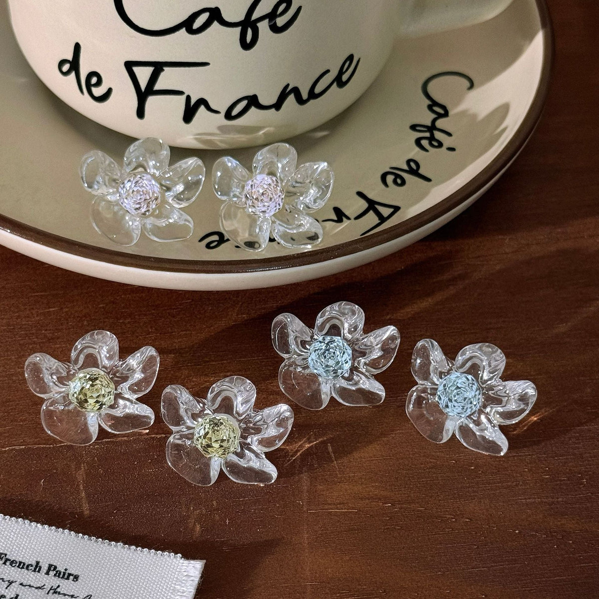 Women's Fairy Sweet Transparent Rose Cut Flower Fashionable Rings