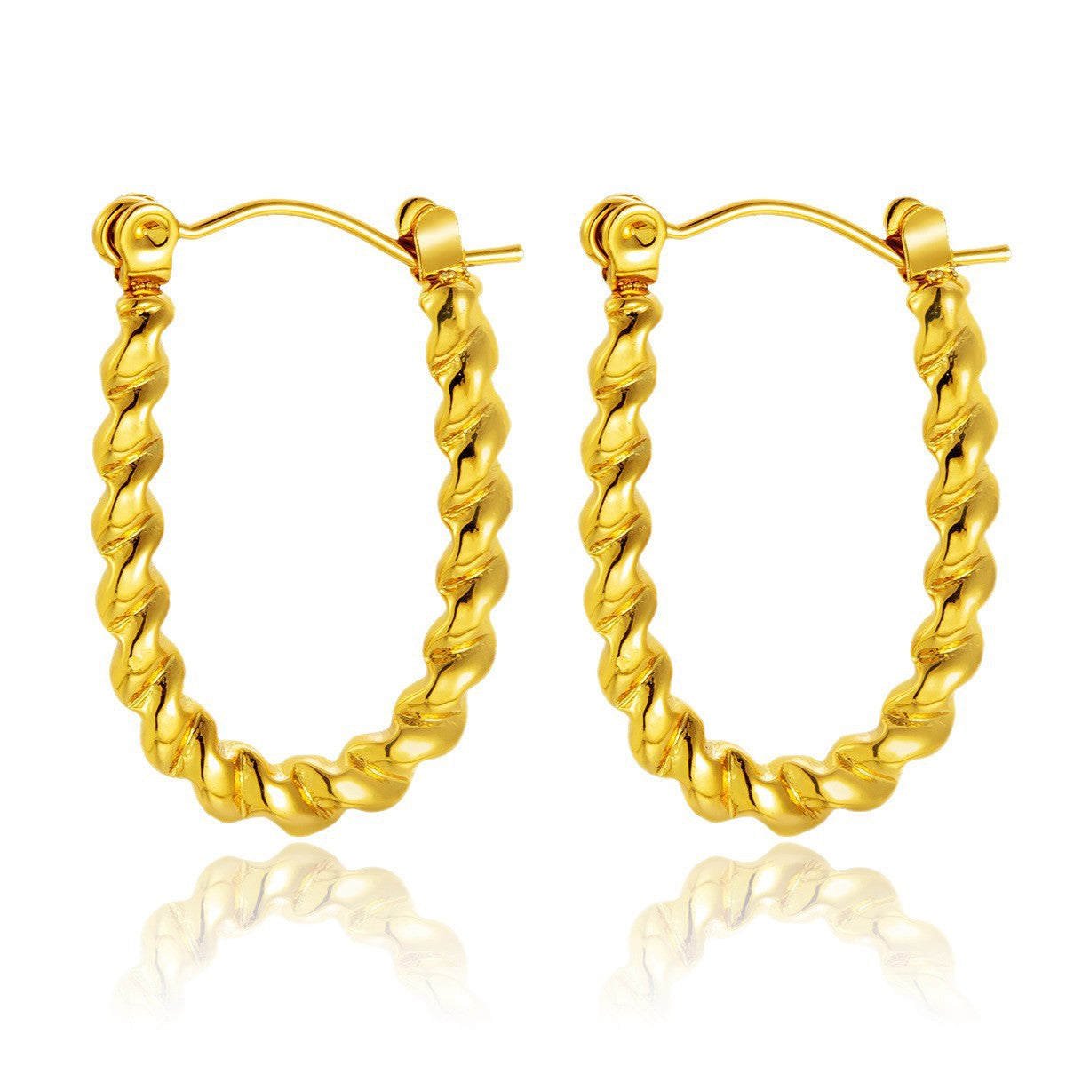 Ear Design Golden Twist Personalized Temperamental Earrings