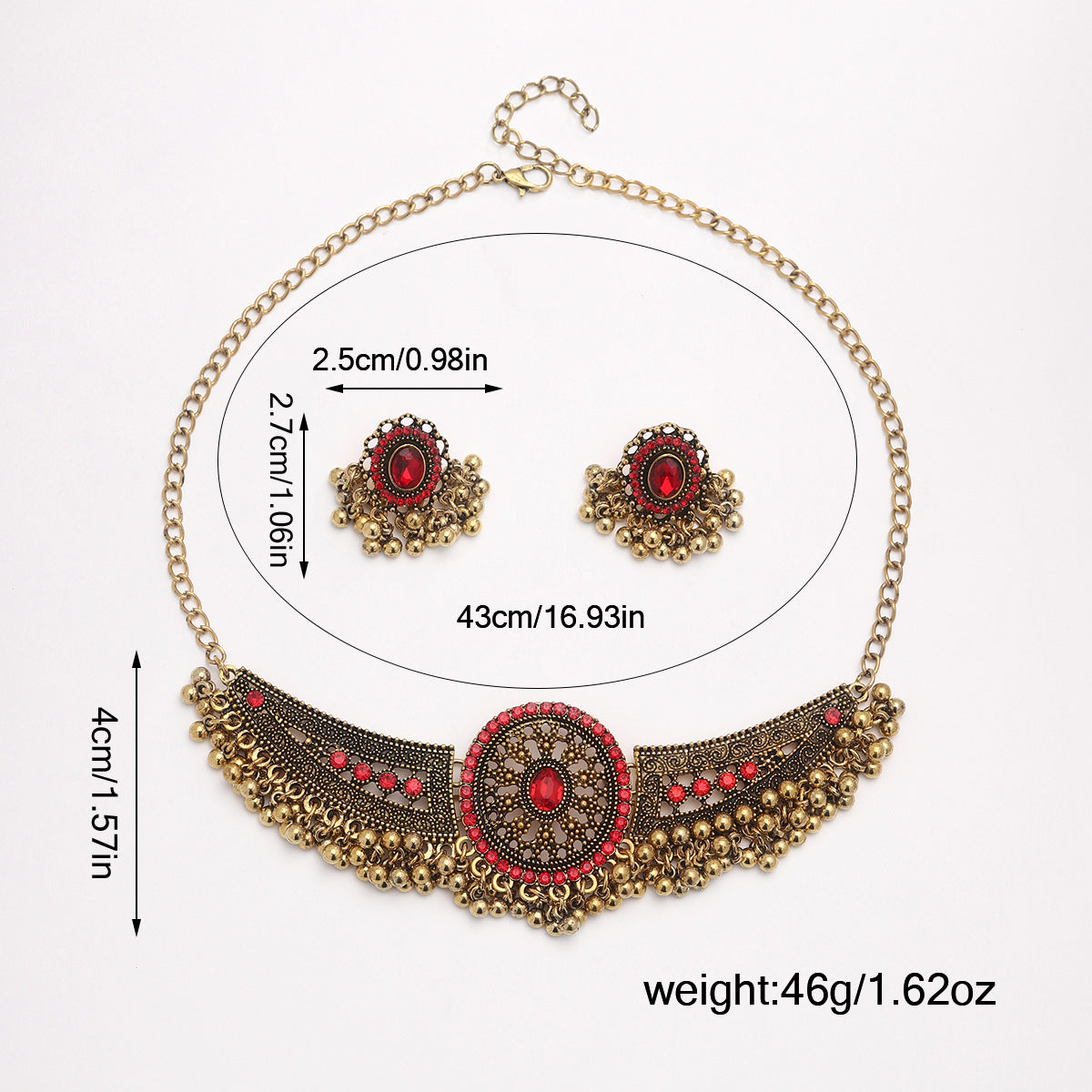 Women's Matching Wings Drop Beads Exaggerated Bohemian Style Jewelry Set