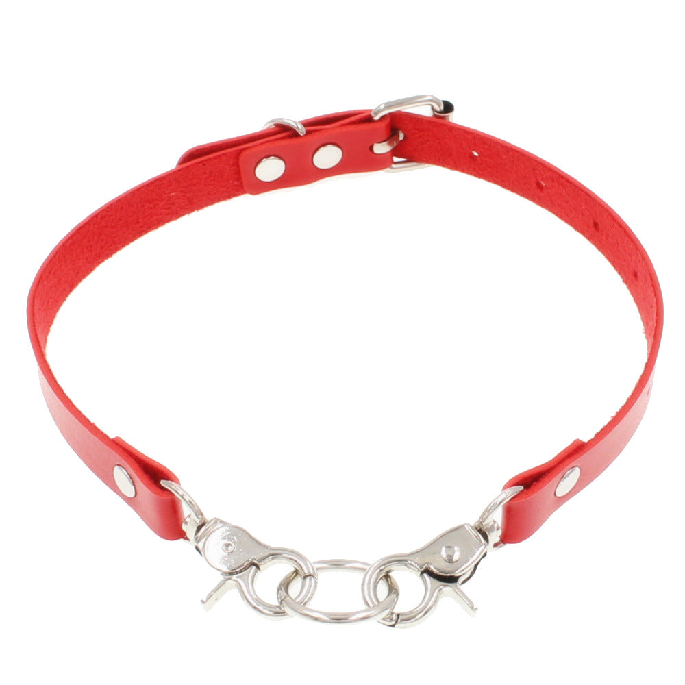 Simple Leather Buckle Collar Fashion Punk Necklaces
