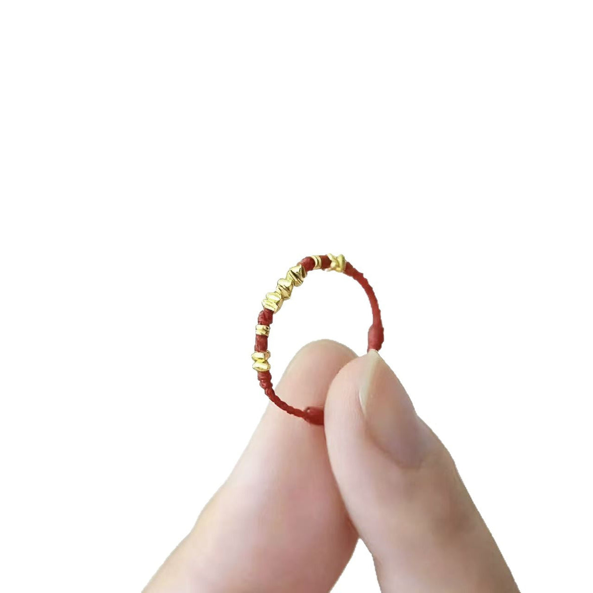 Alloy Fabric Year-old Gold Red Rope Original Hand-woven Money Drawing Rings