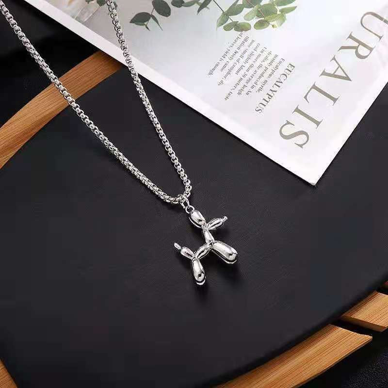Women's & Men's Dog Titanium Steel Trendy Hip Hop Cool Simple Long Show Pendant