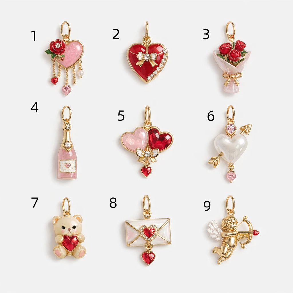 Valentine's Day Love Bear Dripping Oil Pendants