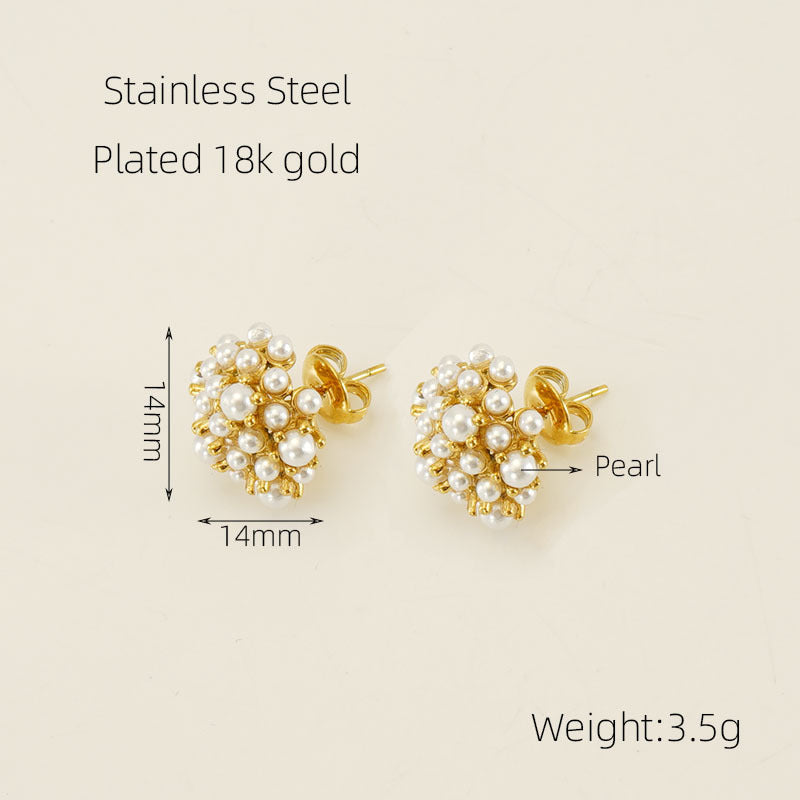 Stainless Steel Gold Plated Vintage Sunflower Earrings