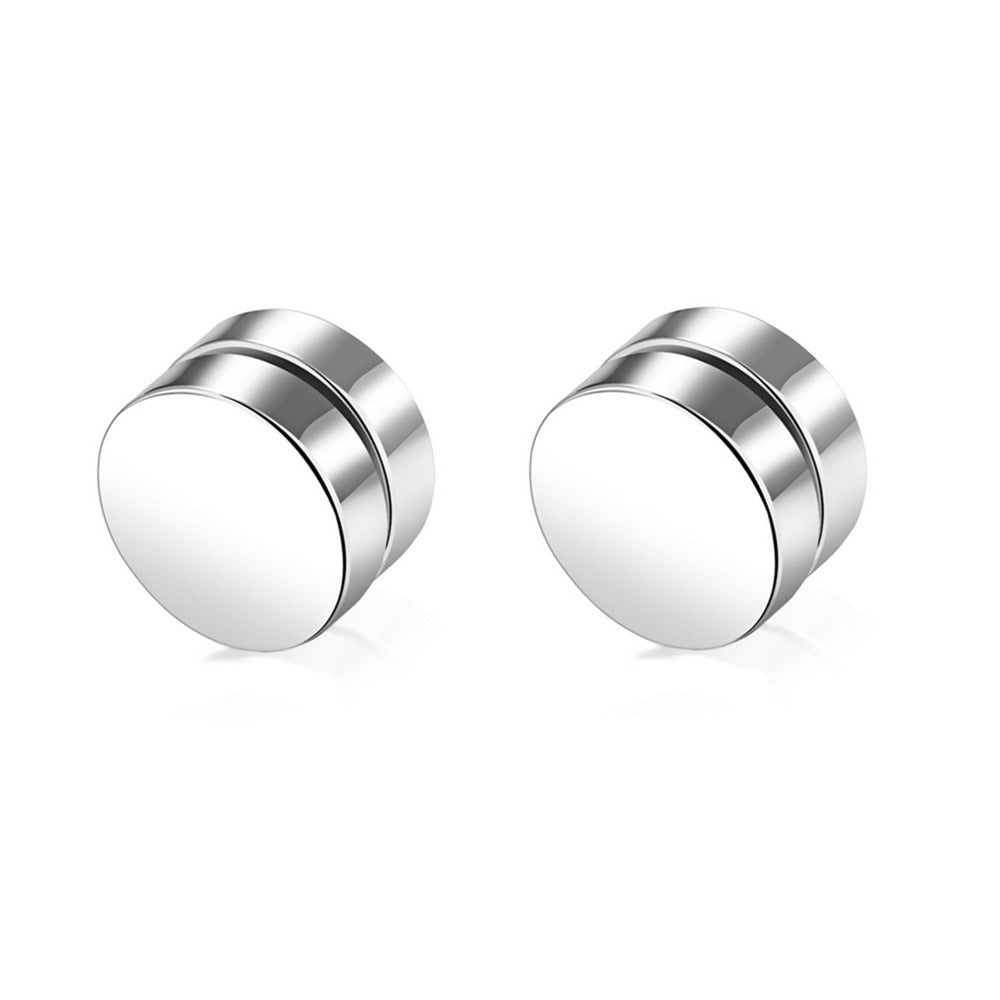 Men's Stainless Steel Zircon Magnet Black White Rings