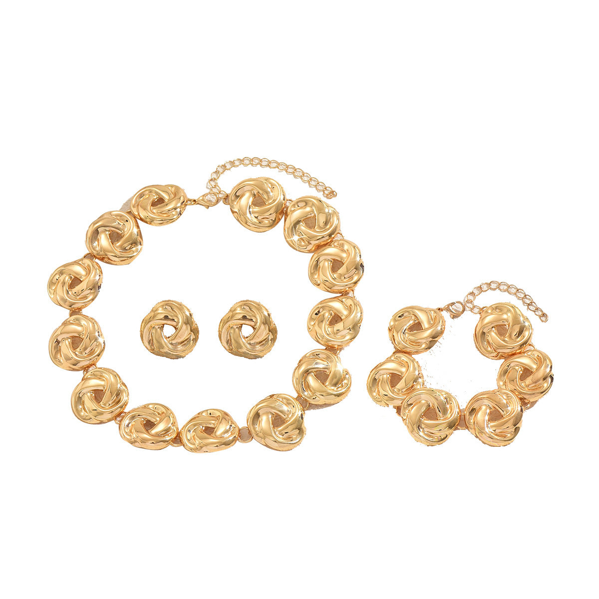 Comfortable Women's Hollow Twisted Design Chain Jewelry Set
