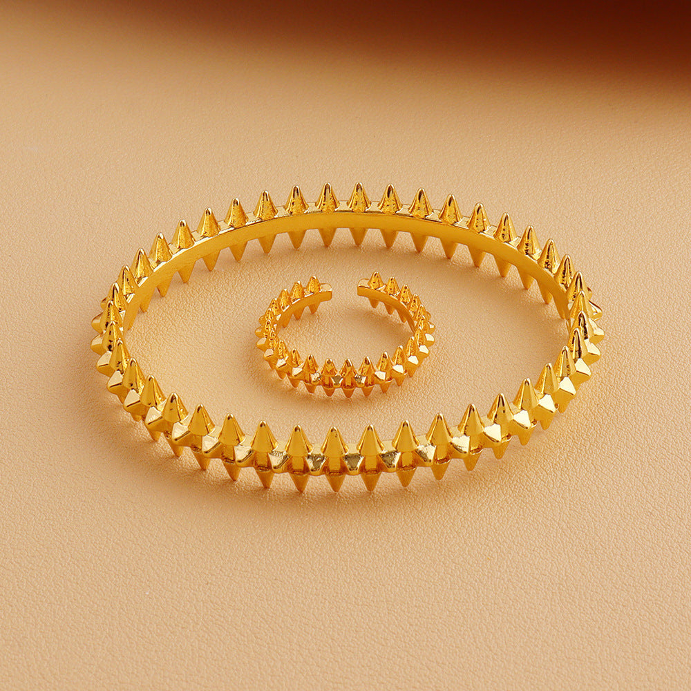 Fashion Personality Gear Open Buckle Gold Light Luxury Bracelet