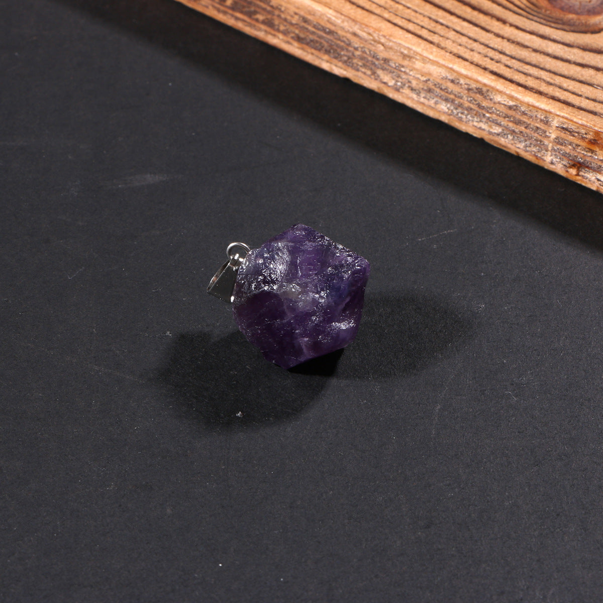 Round Natural Stone Crystal Polished Irregular Small Amethyst Citrine Red Pendant