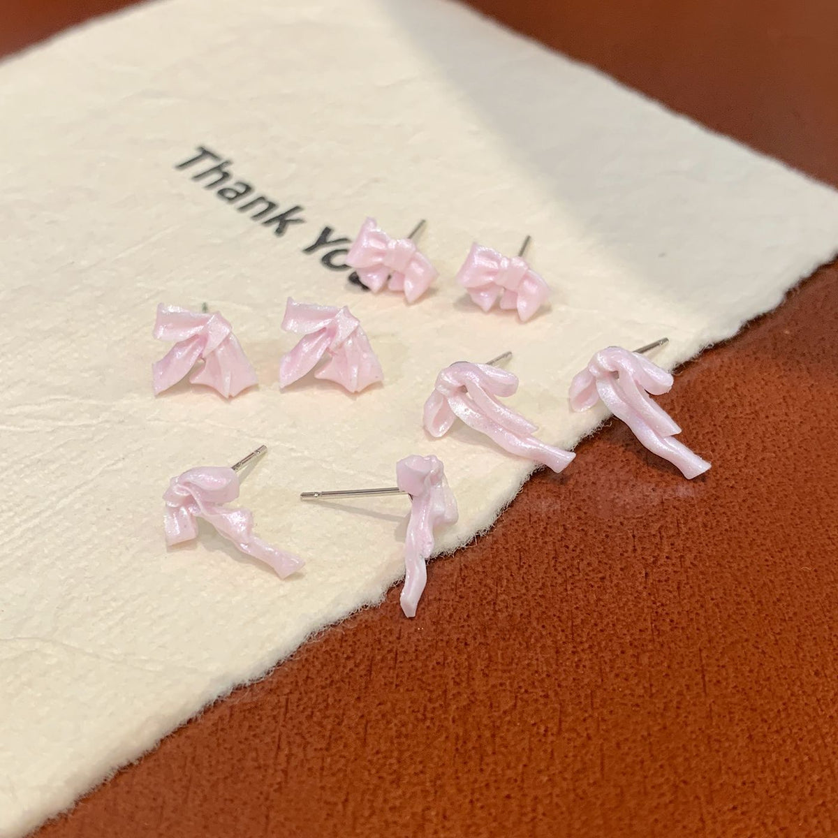Women's Bow Flower Three-piece Sier Needle Exquisite Sweet Stud Earrings
