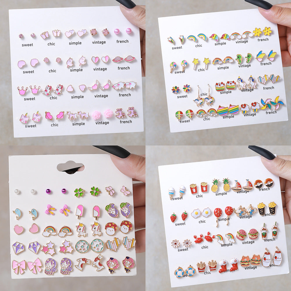 Women's Summer Colorful Oil Ice Cream Color Rings