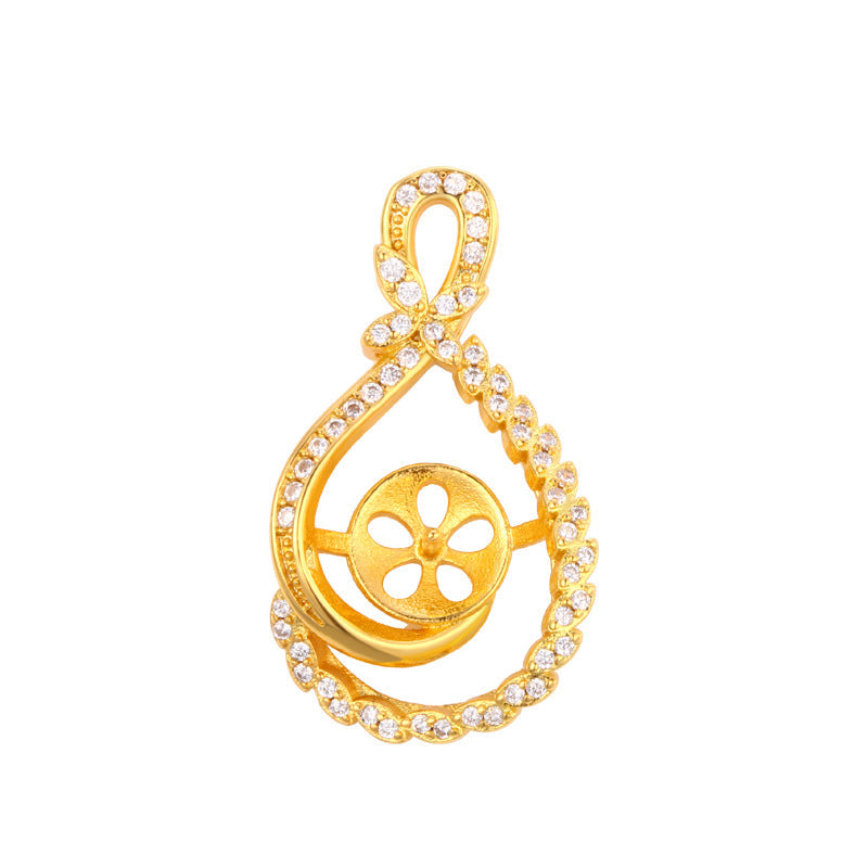 Women's Pearl Fashion Micro Inlay Empty Holder Pendant