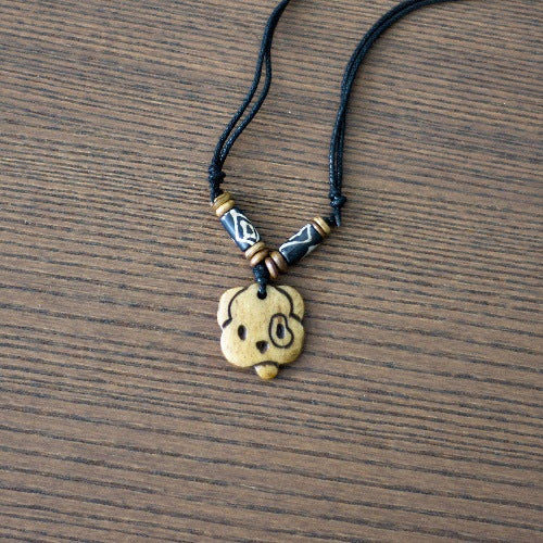 Nepal Yak Bone Hand Carved Six Pendant