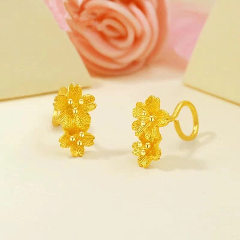 Women's Peach Blossom Three-dimensional Flower Simple Pattern Stud Earrings