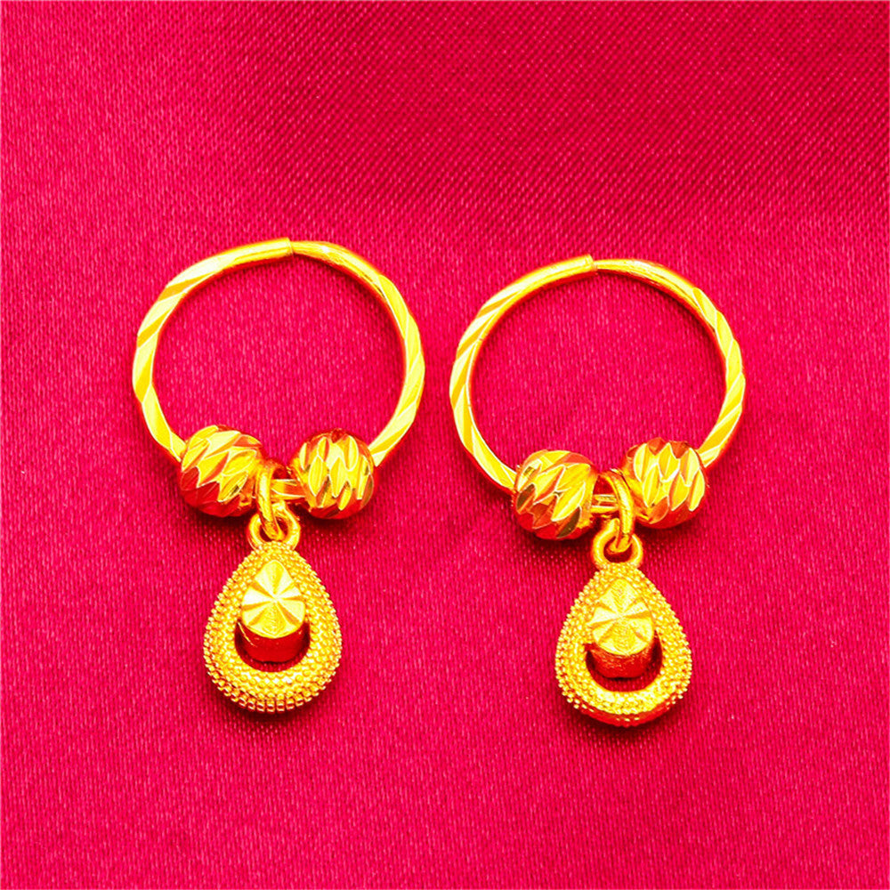 Women's Love Five-pointed Star Crown Water Drop Beads Live Earrings