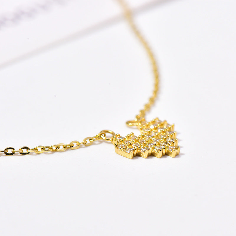 Sterling Sier Gold-plated Super Flash Fashion Elegant Necklace