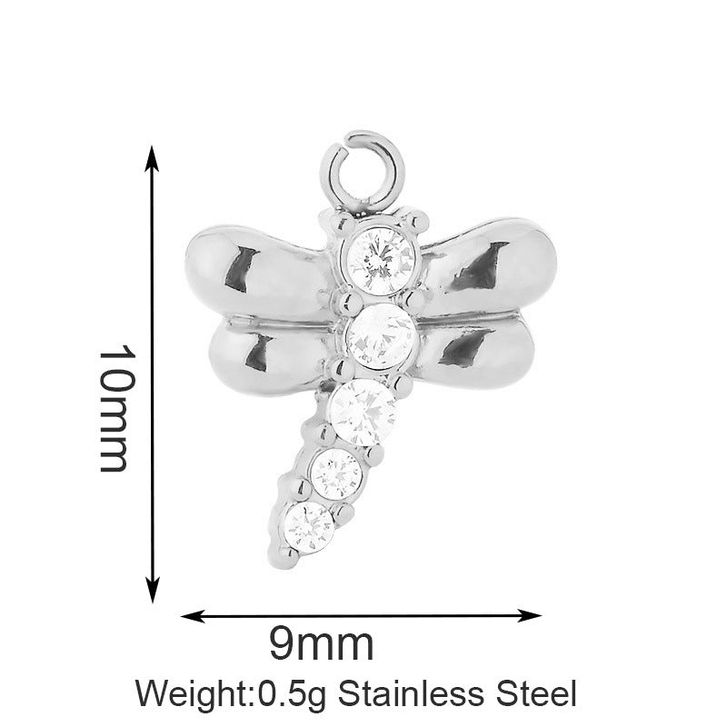 Stainless Steel Inlaid Zircon Clover Lucky Necklaces