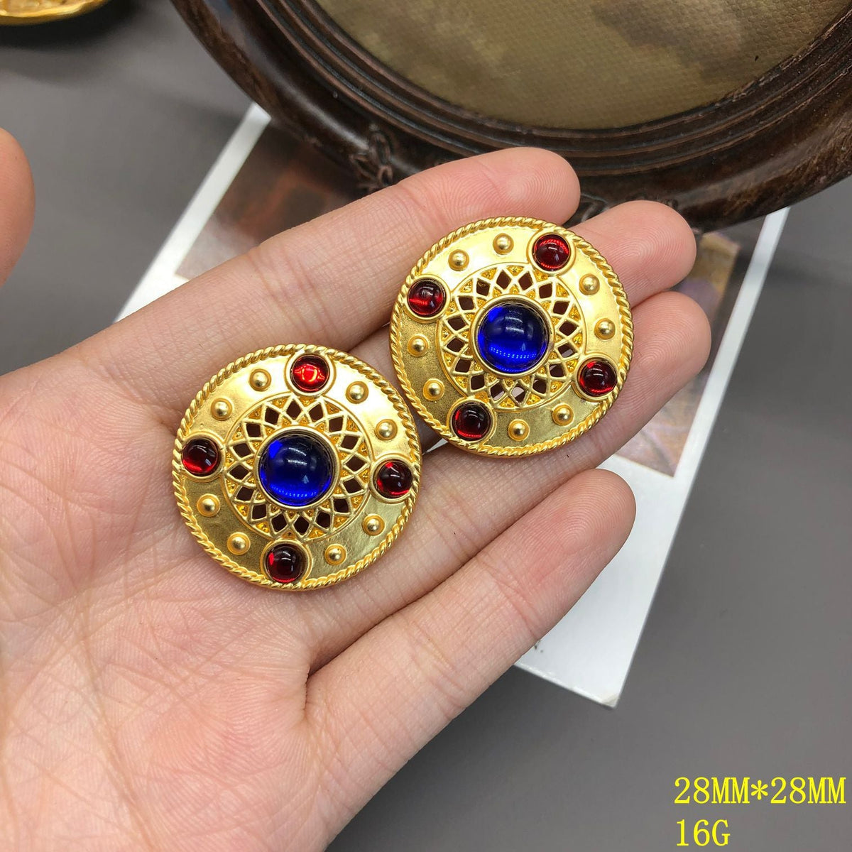 Style Electroplated Real Gold Graceful Fashionable Cross Round Inlaid Jewelry Set