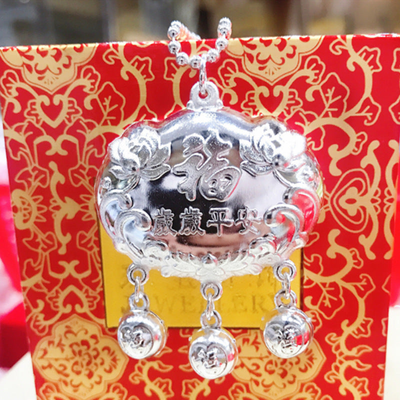 Sier-plated Long Life Sier Lock Years Old Pendant