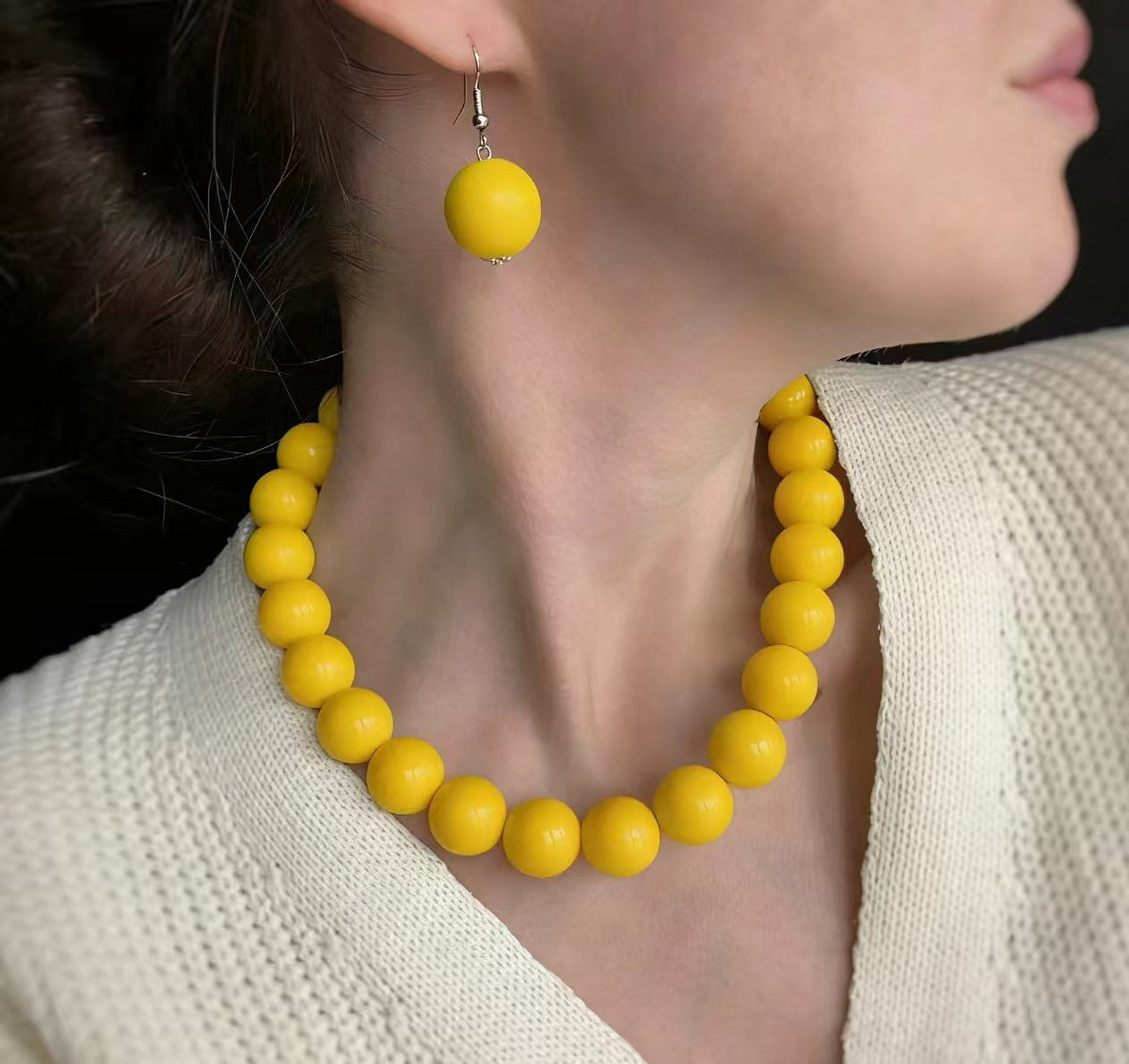 Design Round Beads Handmade Beaded Niche Vintage Necklaces