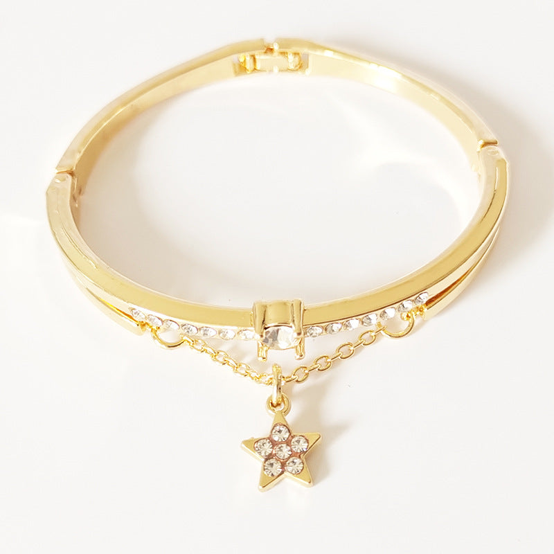 Korean Style Five-pointed Star Simple Heart Bracelet