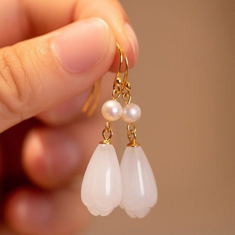 Chinese Style Magnolia Retro Premium Ancient Han Clothing Cheongsam Ear Rings