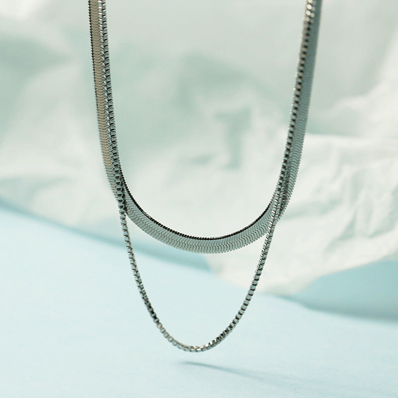 Layer Twin Snake Bone Female Niche Design Advanced Necklaces