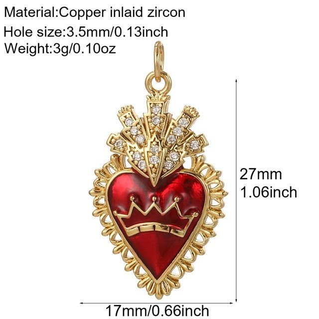 New Millennium Bohemian Heart-shaped Copper Universal Pendants