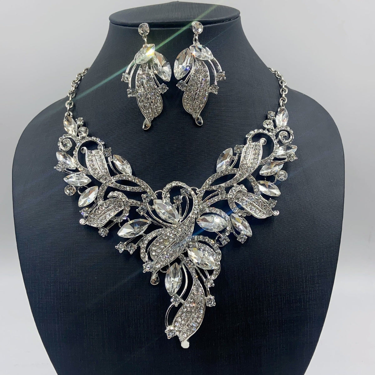 Women's Painting Oil Bright Crystal Suite Dress Necklaces