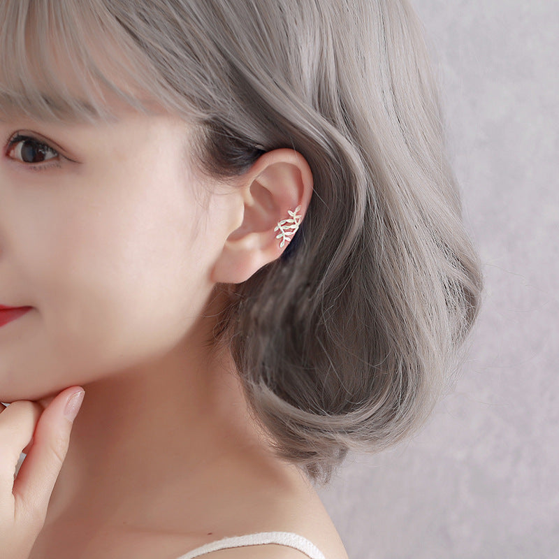 Leaves Without Pierced Female Long Simple Fresh Ear Clip